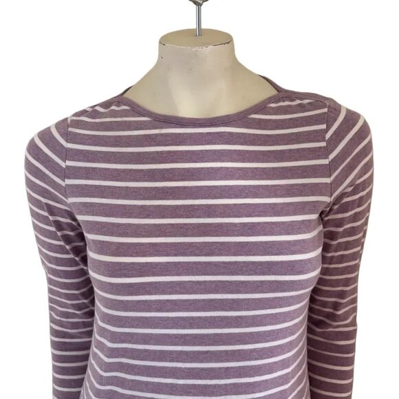 FAT FACE The Classic Breton Tee Shirt in Lilac Mist White Stripe SZ 2 - Picture 2 of 9